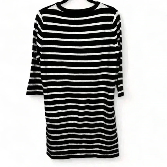 Forever 21 Women's Striped Shift Dress Black 3/4 Sleeve Size Small - Picture 3 of 4
